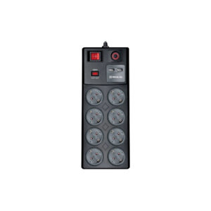 Мережевий фільтр живлення REAL-EL RS-8F USB CHARGE 3m, black (EL122300004)
