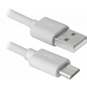 Дата кабель USB 2.0 AM to Micro 5P 3.0m white Defender (87468)