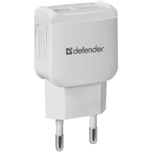 Зарядний пристрій Defender UPA-22 white, 2xUSB, 2.1A (83580)