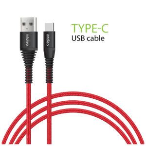 Дата кабель USB 2.0 AM to USB-C 1.2m Red Intaleo (1283126559464)
