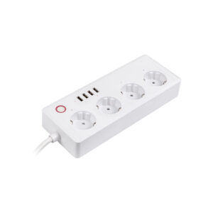 Мережевий фільтр живлення TUYA Smart 1.8м, 16A, 4*розетки/4*USB (HS082383)