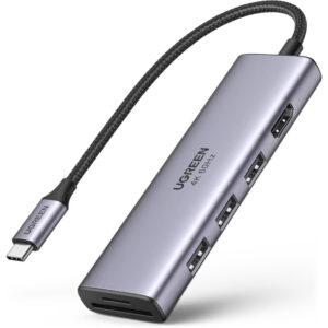Концентратор Ugreen USB3.1 Type-C to HDMI 4K60Hz/USB 3.0х2/SD/TF/PD 100W 5-in-1 CM511 (60383)