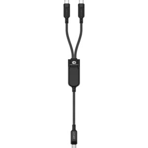 Дата кабель USB-C to 2xUSB-C 0.8m 100W Acefast (6974316280149)