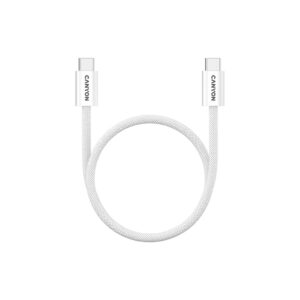 Дата кабель USB-C to USB-C 1.0m 60W Magnet Braided White Canyon (CND-CCMG60AB15W)