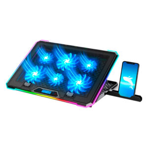 Підставка до ноутбука IceCoorel 10-17", 4*100mm 1400 RPM, 2*USB, 420x300x28mm, RGB (K15)
