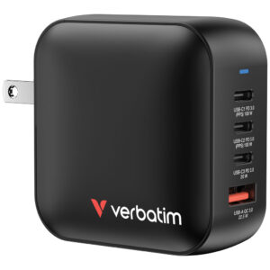 Зарядний пристрій Verbatim MiniGaN 100 W 4 ports (3xUSB-C/1xUSB-A) (32231)