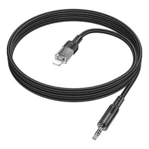 Кабель мультимедійний Lightning to 3.5mm M 1.0m Black HOCO (6942007612524)