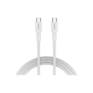 Дата кабель USB-C to USB-C 1.0m OnWire 60CL C-C 60W COLOR Braided 1m White Canyon (CND-CCAP60AB10W)