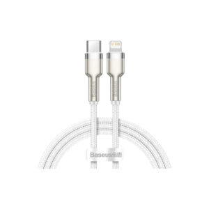 Дата кабель USB-C to Lightning 2.0m Cafule Metal PD 20W white Baseus (CATLJK-B02)