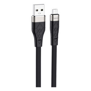 Дата кабель USB 2.0 AM to Micro 5P 1.0m 2.4A silicone X53 black HOCO (6931474738073)