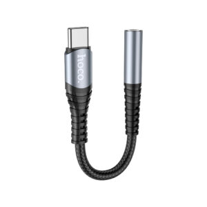 Перехідник USB-C M to 3.5mm F LS33 metal gray HOCO (6931474761163)