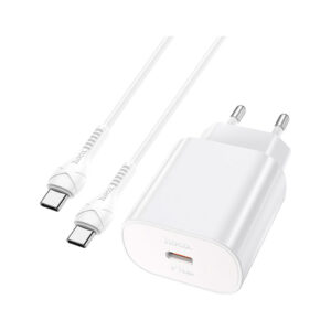 Зарядний пристрій HOCO N22 Jetta USB-C PD25W + cable USB-C to USB-C White (6931474760081)
