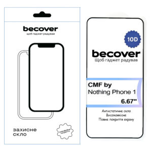 Скло захисне BeCover CMF by Nothing Phone 1 10D Black (713571)