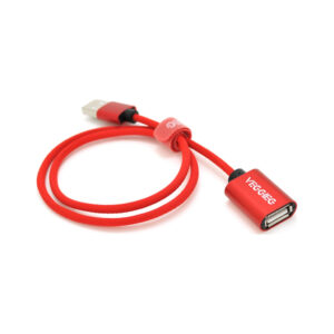 Дата кабель USB 2.0 AM/AF 0.5m red VEGGIEG (YT-AM/AF-UF2-0.5)