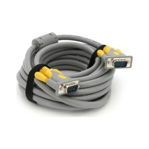 Кабель мультимедійний VGA M to VGA M 5.0m 1080P grey-yellow Merlion (YT-VGA(M)/(M)3+6GR-5m)