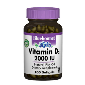 Вітамін Bluebonnet Nutrition Вітамін D3 2000IU, 100 желатинових капсул (BLB0317)