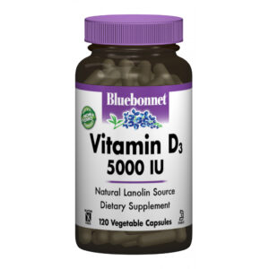 Вітамін Bluebonnet Nutrition Вітамін D3 5000IU, 120 вегетаріанських капсул (BLB-00369)