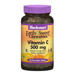 Вітамін Bluebonnet Nutrition Вітамін С, 500мг, Смак Апельсину, Earth Sweet Chewables, 90 (BLB-00505)