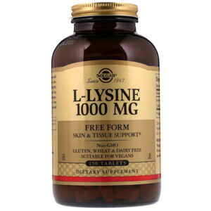 Амінокислота Solgar Лізин 1000 мг, L-Lysine, 250 таблеток (SOL-01702)