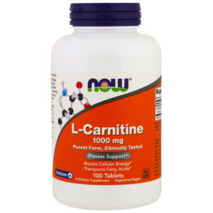 Амінокислота Now Foods L-Карнітин, L-Carnitine, 1000 мг, 100 таблеток (NOW-00068)