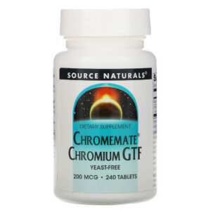 Мінерали Source Naturals Хром GTF 200мкг, ChromeMate, 240 таблеток (SNS-00107)