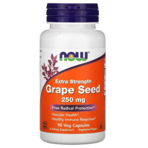 Трави Now Foods Екстракт виноградних кісточок, 250 мг, Extra Strength Grape Seed, 90 (NOW-03274)