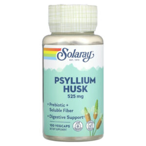 Трави Solaray Лушпиння насіння подорожника, 525 мг, Psyllium Husk, 100 вегетаріанс (SOR-01460)