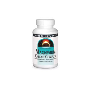 Мінерали Source Naturals Магній Хелат, 100 мг, Magnesium Chelate Complex, 100 таблеток (SN0317)