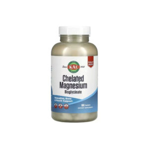Мінерали KAL Магній хелатний бісгліцинат, Chelated Magnesium Bisglycinate, 180 табл. (CAL-58646)