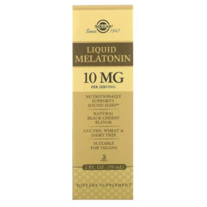 Амінокислота Solgar Мелатонін рідкий, 10 мг, смак черешні, Liquid Melatonin, 59 мл (SOL-50380)