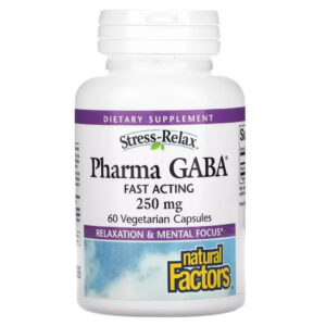Вітамінно-мінеральний комплекс Natural Factors GABA (Гамма-аміномасляна кислота), 250 мг, Stress-Relax, Pharma GABA, 6 (NFS-02848)
