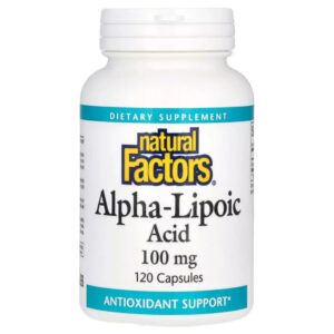Вітамінно-мінеральний комплекс Natural Factors Альфа-ліпоєва кислота, 100 мг, Alpha-Lipoic Acid, 120 капсул (NFS-02096)