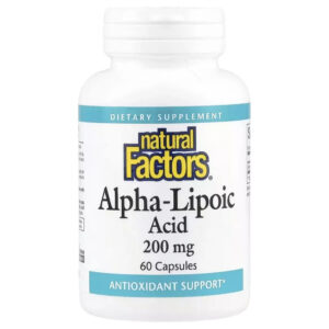 Вітамінно-мінеральний комплекс Natural Factors Альфа-ліпоєва кислота, 200 мг, Alpha-Lipoic Acid, 60 капсул (NFS-02098)