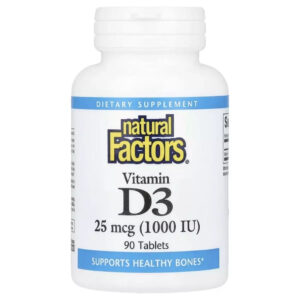 Вітамін Natural Factors Вітамін D3, 1000 МО, Vitamin D3, 90 таблеток (NFS-01050)