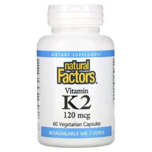Вітамін Natural Factors Вітамін К2, 120 мкг, Vitamin K2, 60 вегетаріанських капсул (NFS-01294)
