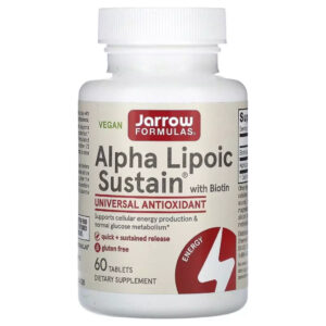 Антиоксидант Jarrow Formulas Альфа-Ліпоєва кислота з біотином, 300 мг, Alpha Lipoic Sustain, 60 (JRW-20010)