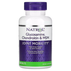 Вітамінно-мінеральний комплекс Natrol Глюкозамін, Хондроїтин та MSM, Glucosamine, Chondroitin & MSM, 90 таблеток (NTL-00228)