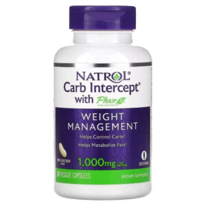 Вітамінно-мінеральний комплекс Natrol Регулятор вуглеводів, Біла квасоля фаза 2, 1000 мг, Carb Intercept (NTL-16176)