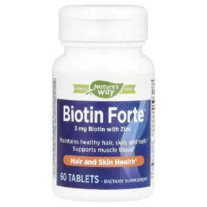 Вітамін Nature's Way Біотин-форте з цинком, 3 мг, Biotin Forte with Zinc, 60 таблеток (EMT-10981)