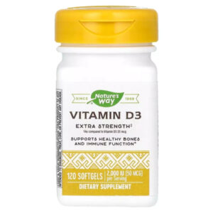 Вітамін Nature's Way Вітамін D3, 50 мкг (2000 МО), Vitamin D3, Extra Strength, 120 гелевих капсу (NWY-15590)