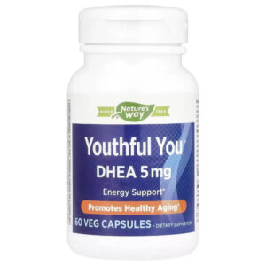 Вітамінно-мінеральний комплекс Nature's Way Дегідроепіандростерон, 5 мг, DHEA, Youthful You, 60 вегетаріанськ (EMT-05006)