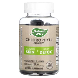 Вітамінно-мінеральний комплекс Nature's Way Хлорофіл, 100 мг, смак фруктів, Chlorophyll Gummies, 60 жувальні (NWY-14260)