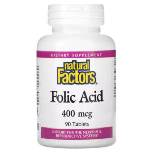 Вітамін Natural Factors Фолієва кислота, 400 мкг, Folic Acid, 90 таблеток (NFS-01272)