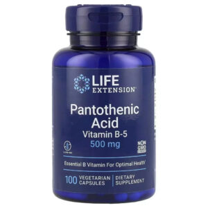 Вітамін Life Extension Пантотенова кислота, Вітамін B5, 500 мг, Pantothenic Acid, 100 вег (LEX-20281)