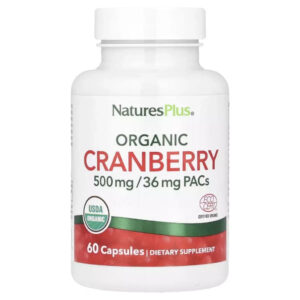Вітамінно-мінеральний комплекс Natures Plus Журавлина органічна, 500 мг, Organic Cranberry, 60 капсул (NAP-39518)