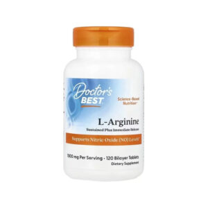 Вітамінно-мінеральний комплекс Doctor's Best L-Аргінін, 500 мг у кожній, L-Arginine 1000, 120 таблеток (DRB-00200)