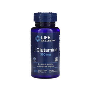 Вітамінно-мінеральний комплекс Life Extension L-глютамін, 500 мг, L-Glutamine, 100 вегетаріанських капсул (LEX-34510)