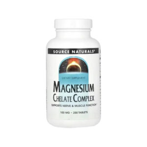 Мінерали Source Naturals Магній Хелат, 100 мг, Magnesium Chelate Complex, 250 таблеток (SNS-00318)